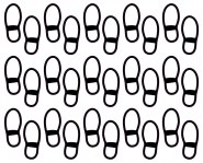 CRNA-VS1 voetstapstickers ZWART-WIT